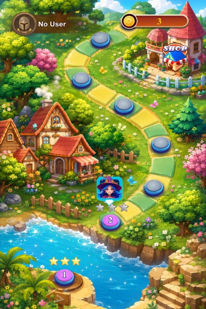Witch cottage scene